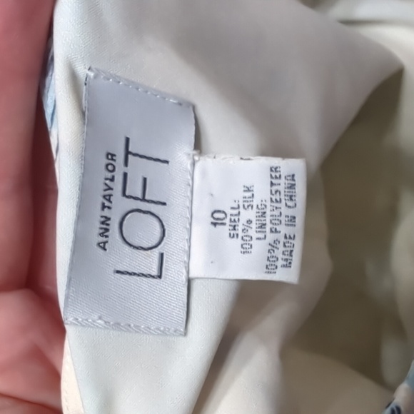 ⭐Loft Womens Skirt 100% Silk Blue Cream Floral High Low Feminine Girly Pastel 10 - Picture 9 of 12